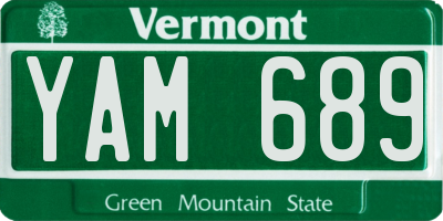 VT license plate YAM689