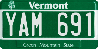 VT license plate YAM691