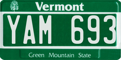 VT license plate YAM693