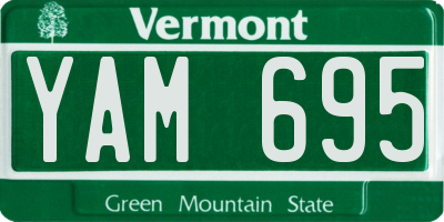 VT license plate YAM695