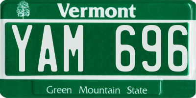 VT license plate YAM696