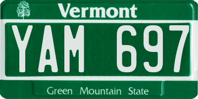 VT license plate YAM697