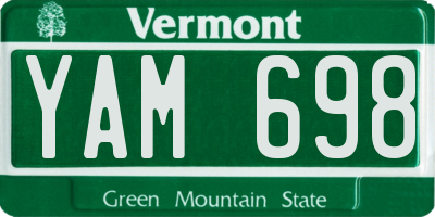 VT license plate YAM698