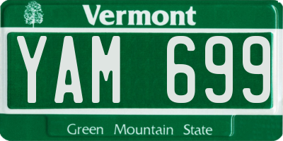VT license plate YAM699