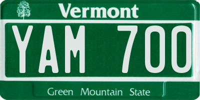 VT license plate YAM700