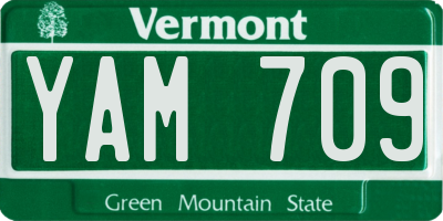 VT license plate YAM709