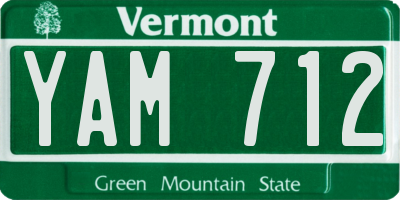 VT license plate YAM712