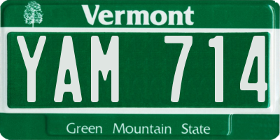 VT license plate YAM714