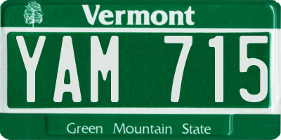 VT license plate YAM715