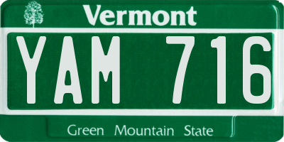 VT license plate YAM716