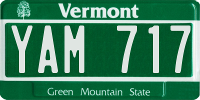 VT license plate YAM717