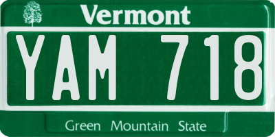 VT license plate YAM718
