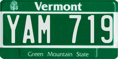 VT license plate YAM719