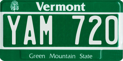VT license plate YAM720