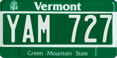VT license plate YAM727