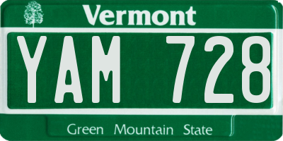 VT license plate YAM728