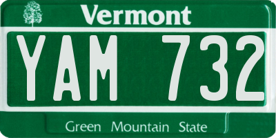 VT license plate YAM732