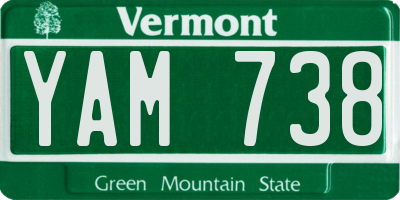 VT license plate YAM738
