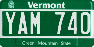 VT license plate YAM740