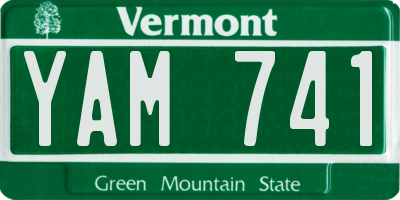 VT license plate YAM741