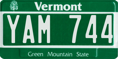 VT license plate YAM744