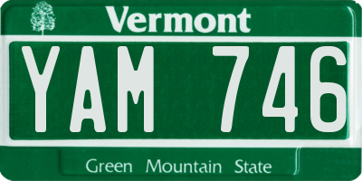VT license plate YAM746