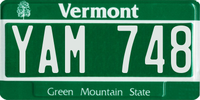VT license plate YAM748