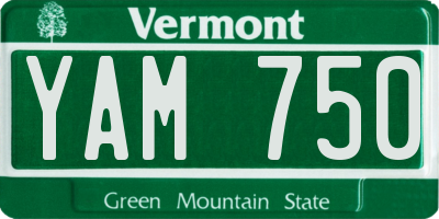 VT license plate YAM750