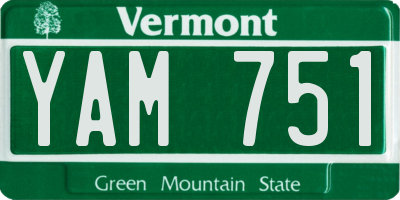 VT license plate YAM751