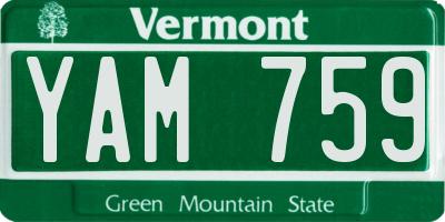 VT license plate YAM759