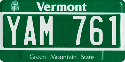 VT license plate YAM761