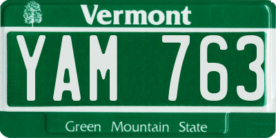 VT license plate YAM763