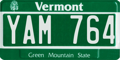 VT license plate YAM764
