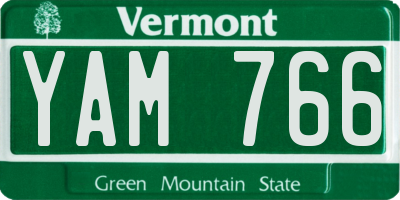 VT license plate YAM766