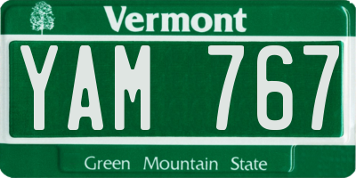 VT license plate YAM767