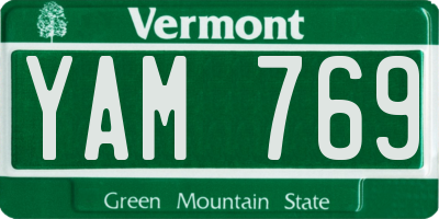 VT license plate YAM769