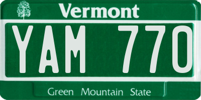 VT license plate YAM770