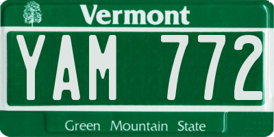 VT license plate YAM772