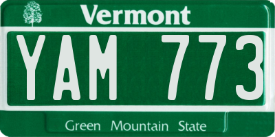 VT license plate YAM773