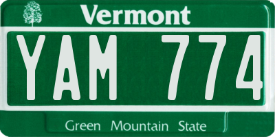 VT license plate YAM774