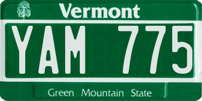 VT license plate YAM775