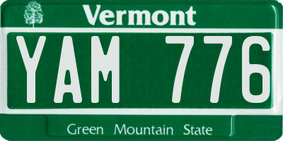 VT license plate YAM776