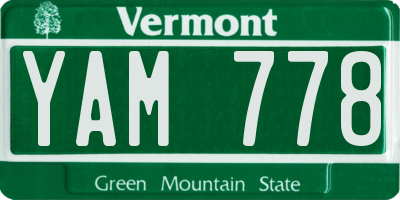 VT license plate YAM778