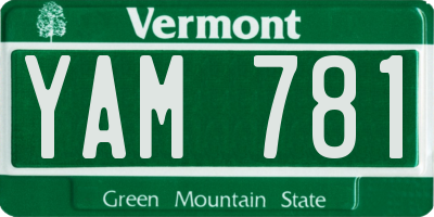 VT license plate YAM781
