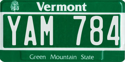 VT license plate YAM784