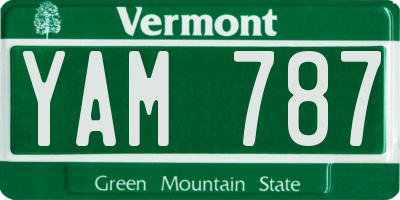 VT license plate YAM787