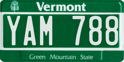 VT license plate YAM788