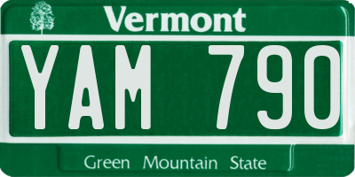 VT license plate YAM790