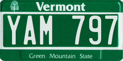 VT license plate YAM797