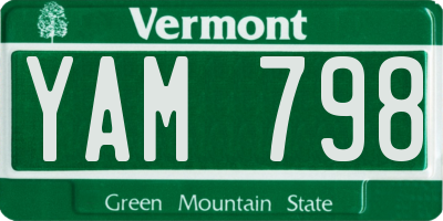 VT license plate YAM798